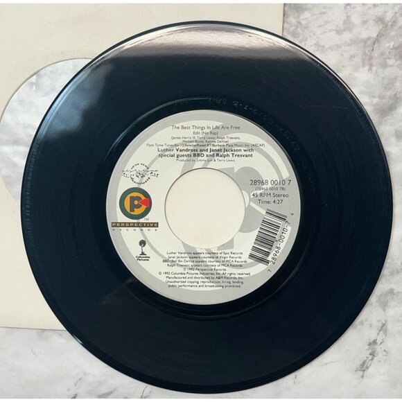Luther Vandross Janet Jackson Best Things in Life Are Free 45 Funk Soul 90s - Picture 6 of 6